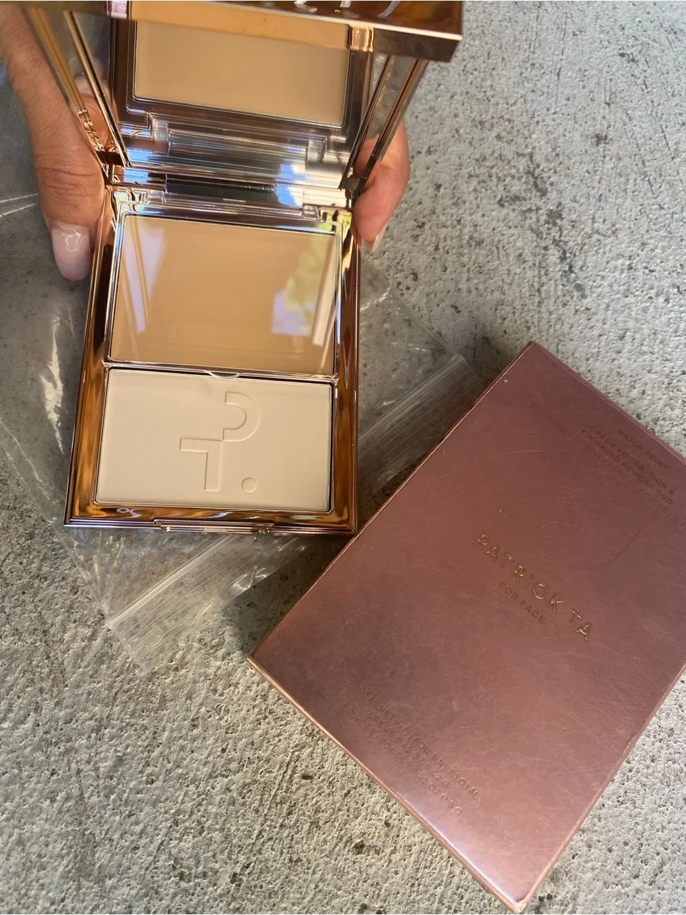 Fair 3 Patrick Ta Compact Cream-to-Powder Foundation Duo - Beige & Ivory